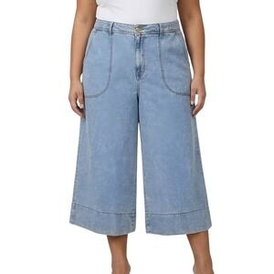Nurture by Westbound NWT 20W Plus Size Wide Leg Cropped Denim Pants Light Wash